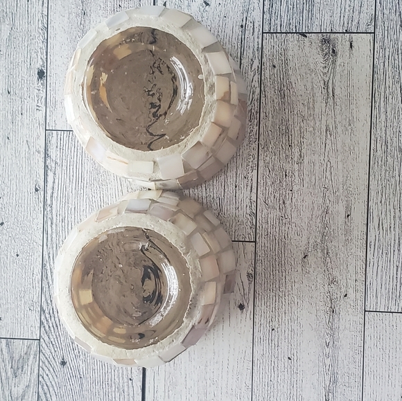 Set of 2 Yankee Candle Mosaic Glass Pearl Candle holders. - Picture 7 of 11